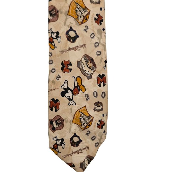 MICKEY MOUSE Disney World Exclusive 2000 Fantasia Silk Neck Tie  Vintage - Picture 1 of 4